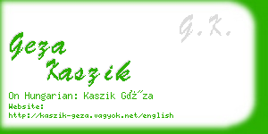 geza kaszik business card